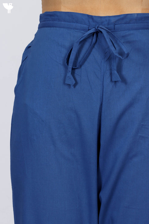 Cambric Cotton Pants In Cobalt Blue